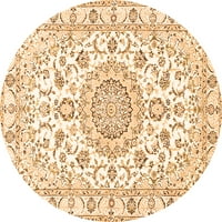 Ahgly Company u zatvorenom okrugli medaljon narančasti tradicionalni prostirci područja, 3 'krug