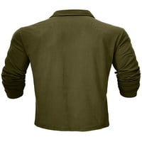 Tenmi Men Polo majica s dugim rukavima Tors za bluzu od rezervata Redovna fit majica Radni pulover Vojska