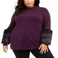 Alfani ženski džemper iz mašave iz manžete, ljubičaste veličine 4x