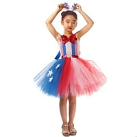 Djevojke Ljetna haljina Američka nezavisnost Dan Print Halter bez rukava bez rukava haljina