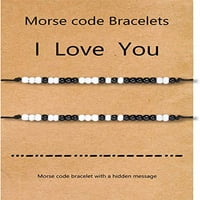 Parovi Narukvice Volim vas Morse Code narukvica Valentines Day Days za dečka na daljinu veza podudaraju