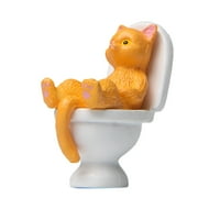 Xiuh sjedi na WC-u koji leži toaletni kućni ljubimac Desktop crtani ukrasni ukras za lutke B b
