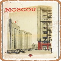 Metalni znak - Moskva Vintage ad - Vintage Rusty Look