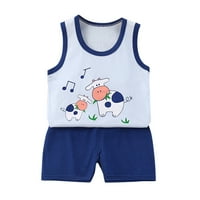 Cacomomrka PI Toddler Outfit Set Clearence Odjeća za bebe bez rukava kratke hlače crtani ispis