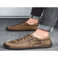 Colisha Muškarci Stanovi čipke ubrzave cipele Business Loafers Muške vintage haljina kože cipele kaki