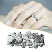 prstenovi za žene bakrene prstene kreativne cirkon zvonaste prsten u obliku listova putovanja dame dame prsten za rep