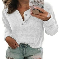 Avamo dame casual pune boje tuničke bluze u boji dolje vrećice V izrez Dailywear TEE bijeli 2xl
