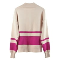 Ženski džemperi Turtleneck džemper prevelik patentni zatvarač Pleteni pulover dugih rukava pune boje