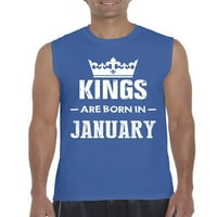 Arti - Muška grafička majica bez rukava, do muškaraca veličine 3xl - rođendanski poklon kraljevi rođeni