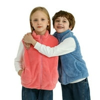 1-6T Dječaci Djevojke Polar Fleece prsluk jakna ligntweight slatki crtani uzorci kaput zatvarač zatvarač
