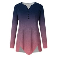 SHOMPORT SLEEVE Ljetni vrhovi za žene Trendi gradijentni bluze Slatke dressy majice Tees Tunic