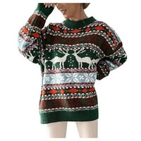 DTIDTPE prevelizirani džemperi za žene ženski simpatični smiješni urnebesni božićni džemper božićni