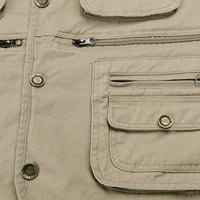 Muški kaputi zaslona za muškarce vanjski prsluk za slobodno vrijeme lagani prsluk sa zip-om Mnogo džepova