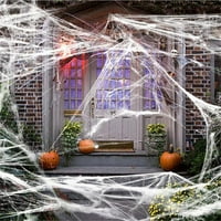 Qepwsc SQFT Halloween web ukrasi Dekor rastezljive mreže sa lažnim plastičnim kobmima na otvorenom Web