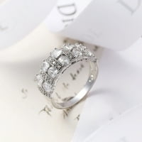 Heiheiup srebrni poborni Sterling Simulirani dijamantni nosači za smeće za žene Diamond cirkonske veličine zvona za prstenje