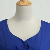 Idoravanske ljetne haljine za žene čišćenje modnih žena patentni zatvarač V-izrez Solid boja puna seksi