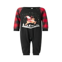 Podudaranje porodičnih pidžama setovi Božić Santa Elk tiskani PLAID PJS dugih rukava i hlače sa loungewear