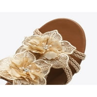 Lacyhop Ženska platforma Sandal Bohemia klinovi za cipele na klin na klin sandale Vjenčanje Retro Cvijeće