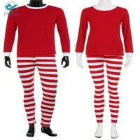 Deago Usklađivanje obiteljske božićne pidžame Set Striped Holiday Festival Spavanje za muškarce Žene