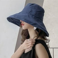 Fsqjgq sunčani šešir za žene Podesive kopče Širokodneva za sunčanje šešir žene japanske sklopive solidne boje Leides ribarsko šešir Elegantni šešir na plaži, Bronza