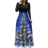 Fattazi Haljine za žensku modnu haljinu za žene božićna ideja stablo tiskane haljine modna prevelika