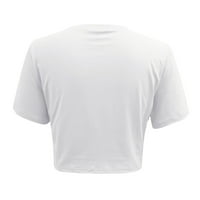Košulje za žene vrhovi čvrsti ispis bijeli xl