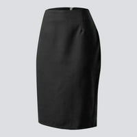 Zhizaihu Line suknje Olovke za olovke za žene za žene Jesen Zima High Struk Bodycon Duljina koljena