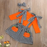 Musuos Toddler Girls Outfits Djevojka za bebe Halloween Set Dire Girl cvjetna suknja od bundeve