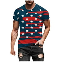 Jsaierl Muški vrhovi Crew Crt Popularne 3D digitalne košulje Američka SAD Zastava Ispiši pulover Tees