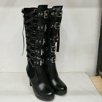 Jsaierl koljena High Riding Boots za žene, Goth platforme čizme za čizme Dresne pumpe cipele, veže cipele