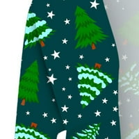 Tking Fashion Ženski božićni grafički grafički print Kardigan s dugim rukavima Otvoreno Prednji pleteni