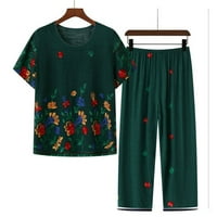 Dvije odjeće žene, modna pad čišćenja Žene Ljeto obrezane hlače Gumb Cardigan Printing Ležerne prilike