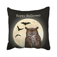 Winhome Halloween sova i puni mjesec jastuk za bacanje na poklopce jastuka Coffer Case Jastuipkes Dvije strane