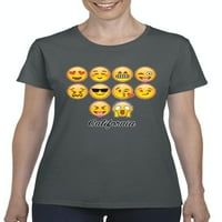 - Ženska majica kratki rukav, do žena veličine 3xl - emoji entourage