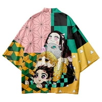 Demon Slayer Kimono Top Summer Majica s kratkim rukavima Anime Cardigan Odrasli Dječji poseban poklon,