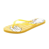 Žena Flip-Flops Ljetni remen Sandale Clip Toe Plaža Papuče udobnosti cipela Slip na casual cipela žuta