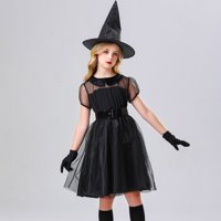 Honeeladyy Halloween Girls Crna veok vještica kostim