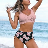 GOTYOOOU kupaći kostim Ženski ljetni seksi tiskani Split dvodijelni vučni kostim kupaći kostim ružičasti