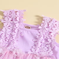Dojenčad za djecu za djecu Romper haljina čipkaste cvijeće bez rukava bez rukava od suknje HEM Jumpsuits