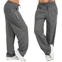 Njshnmn Žene Sportske hlače Ležerne prilivne labave joge Duksevi udobne salone Padžama hlače, tamno