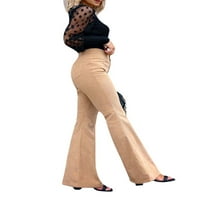 MA & Baby Ženski corduroy visoki struk pantalone za bljeskalice zvona duge duge duge