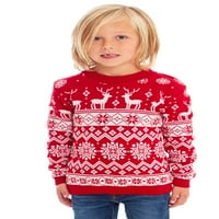 Porodični božićni džemper Crew Crw Redrne pahulje Pleteni pulover za žene Muška djeca