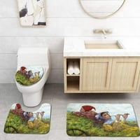 Dječja djeca Djevojke uživaju u prirodi na stari kolica u državi priroda slikaoni kupaonica rubse set za kupac za kupanje Contour mat i toaletni poklopac poklopca poklopca