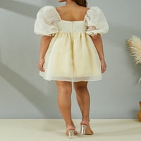 Caitzr ženska mahuna haljina kvadratna mreža mreža Tulle princeza vjenčanica PROM Maxi Fairy haljine