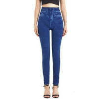Nečuvene ženske hlače, casual kratke utečene bešavne obrezirane imitacije Jeans Udobni duksevi za žene