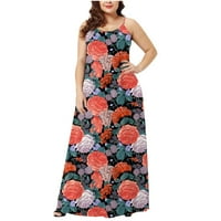 Flouncled haljina datuma noć cvjetni tiskani veliki dugi posadni vrat kratkih rukava midi haljina modna