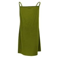 Ženska plus veličina SLING COMFY Džep džepa Srednja haljina Trendi Dressy Summer SOLID bez rukava V