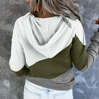 Hoodies za žensku v vrat Polovina zatvarača sa dugim rukavima dukserice džepne casual pulover nacrtač