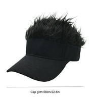 Rinhoo Unise Wig Visor šešir Muškarci Ženska kratka kap za kosu Podesiva bejzbol pečenje na otvorenom sunhat poklon, crni