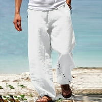 Dianli Trendy Solid Plus veličine Muške hlače sa džepnim vrećicom Fit Ravne elastične struke široke noge dugih pantalona Štampanje ljetne casual